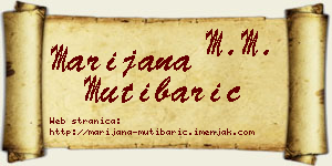 Marijana Mutibarić vizit kartica
